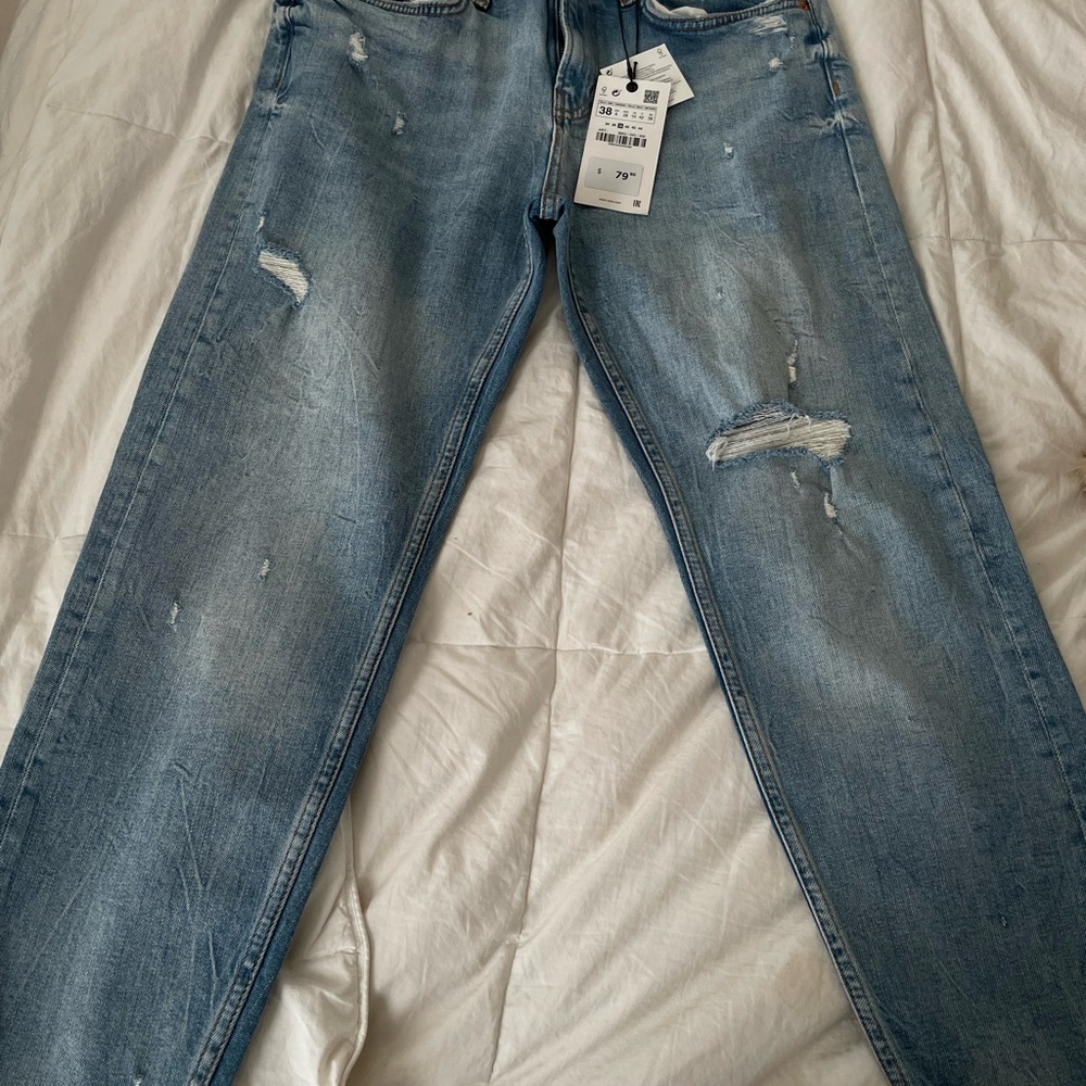 Men's Blue Distressed Jeans